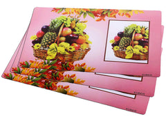 Kuber Industries Basket Design 4 Pieces PVC Refrigerator/Fridge Multipurpose Drawer Mat Set(Pink)-CTKTC032692