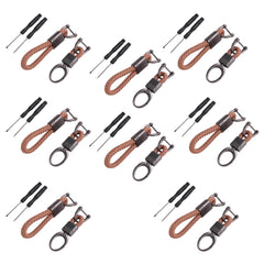Kuber Industries Keychain/Keyring/Key Tag|Car Key Clip, Key Holder, Key Organizer|Pack of 8| (Brown)