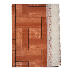 Heart Home Dining Table Cover | PVC Table Cloth Cover | 6-Seater Table Cloth | Table Protector Cover | Table Cover for Dining Table | Wooden Check Table Cover | 60x90 Inch | DTC | Brown