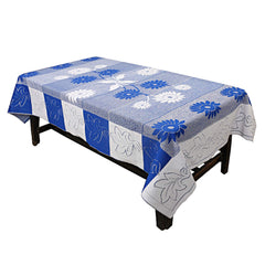 Kuber Industries Flower Cotton 7 Piece 5 Seater Sofa Cover with Center Table Cover (Blue)-CTKTC28726