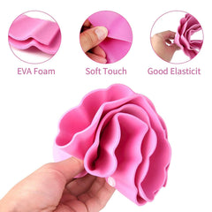 Kuber Industries Soft Adjustable Visor Hat Safe Shampoo Shower Bathing Protection Bath Cap for Toddler, Baby, Kids, Children-Pack of 2 (Pink)-HS_38_KUBMART21349