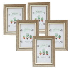 Kuber Industries Photo Frame For Home Décor|Use Horizontal & Vertical|Crystal Clear Glass|Perfect For Home, Office And Shop 11.6x16.7CM-Pack of 5 (Natural)