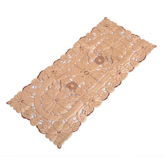 Kuber Industries Embroidered Cotton Table Runner - Cream