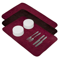 Heart Home Dish Dry Mat | Microfiber Self Drying Mat | Kitchen Drying Mat | Water Absorbent Kitchen Mat | Embossed Dish Dry Mat | 50x70 | Pack of 3 | Multicolor