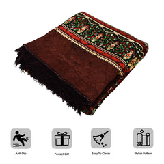 Heart Home Carpet|Velvet Carpet-Rug for Home Décor|Carpet Rug for Bedroom|Printed Carpet for Living Room|Prayer-Yoga Mat|Carpet for Hall|6.5x7.5 Ft|Brown