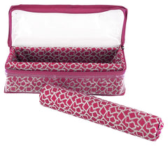 Heart Home Multipurpose Multi Saqare Design Laminated 1 Rod Bangle Box/Organizer/Case With Tranasparent Top - Pack of 2 (Pink)-47HH0291