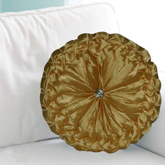 Kuber Industries Round Shape Silk Cushion - 13.7"x13.7", Multicolour