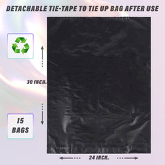 Kuber Industries (Large) Eco - Friendly Dustbin Bags - (15 Pcs) Leakproof | Odour Free | Strong Garbage Bags - For Trash And Waste - Dustbin Covers For Kitchen And Home | 30 x 24 Inches (Black)