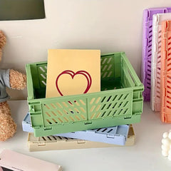 Kuber Industries (Set of 2) Small & Rugged Plastic Basket for Storage - For Kitchen, Makeup, Toiletries & Bathroom Items - Green
