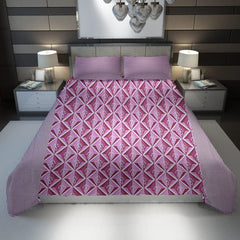 Homestic Double Bedsheet|Cotton 120 TC Luxury Printed Soft & Lightweight Bedsheet with 2 Pillow Covers (Pink & White)