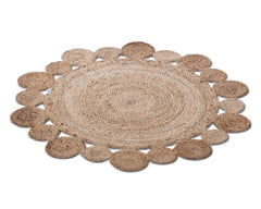Heart Home Hand Woven Carpet Rugs|Natural Braided Jute Door mat|Multi Round Circle Mat for Bedroom,Living Room,Dining Room,Yoga,92x92 cm,(Brown)