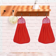 Heart Home Soft Cotton Super Absorbent Hanging Napkin|Hand Towel for Washbasin & Kitchen,Pack of 4,(Assorted)