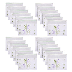 Heart Home Saree Cover | Clothes Storage Bag | Single Packing Saree with Zip Closure | Wardrobe Organizer | Cloth Stoarge Organizer | Brush Design | Pack of 24 | White