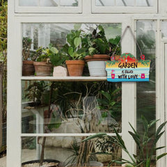 Heart Home Hanging Quote | Hanging Quotes | Quotes for Gardening | Gardening Quotes | Balcony Garden Quotes | Garden Is Filled With Love Quotes for Décor | Green