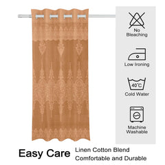 Kuber Industries Door Curtain|Darkening Door Curtains|Premium Drapes for Bedroom|Sheer Curtain with 8 Rings|Parda for Living Room|Net Frill Door Curtain|7 Ft|SY15ZZ|Golden