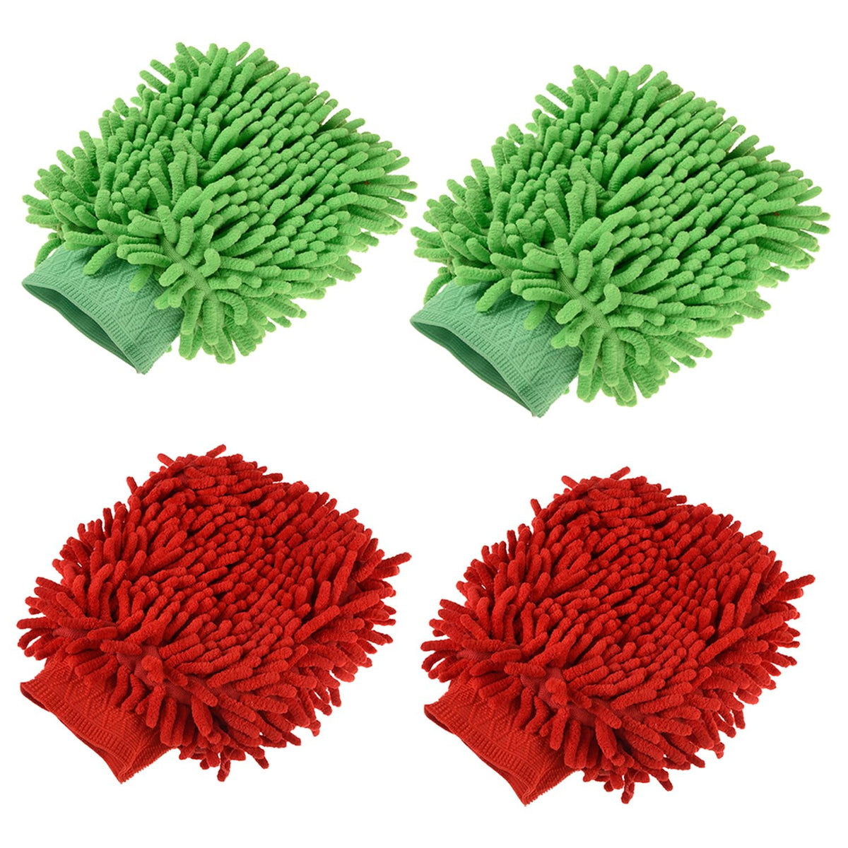 Heart Home Gloves | Microfiber Cleaning Gloves | Chenille Mitts for Kitchen | 50 GSM Hand Duster for Kitchen | Hand Gloves For Car | Duster for Glass | Pack of 4 | Multi