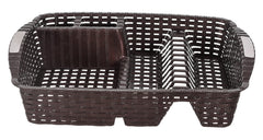 Heart Home Plastic Dish Drying Drainer Rack Holder Basket Organizer Without Tray (Brown)-46HH0382