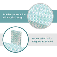 Kuber Industries Set of 7 Waterproof & Oil Repellent Dining Table Chair Cover 6 Seater Full Set | Washable & Dustproof Seat Cover Protector Slipcover Cloth | Swirl Pattern Light Blue