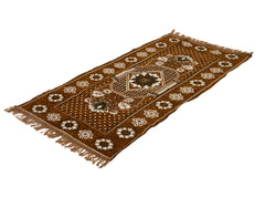 Heart Home Flower Print Bedside Runner Home Floor D�cor Rugs for Living, Dinning, Office, Rooms & Bedroom 4X2 Ft. (Golden)