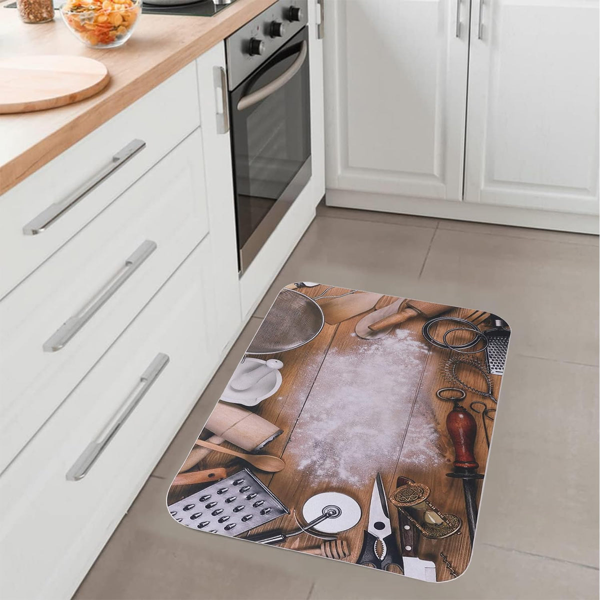 Homestic PVC Kitchen Floor Mat|Anti-Skid Backing|Mats for Kitchen Floor |Easily Washable|Idol for Home, Kitchen Entrance| CF-220816 | Multi