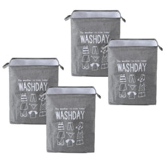 Kuber Industries Laundry Basket For Clothes|Foldable Laundry Hamper|Basket For Toys, Dirty clothes, Storage "45 LTR"-Pack of 4 (Grey)