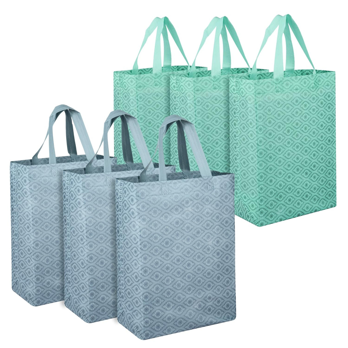 Heart Home Shopping Handbag | Grocery Handbag | Shopping Bag | Grocery Shopping Bag | Reusable Shopping Bags | Vegetable Bag | Eye-Print Carry Bag | Pack of 6 | Multicolor
