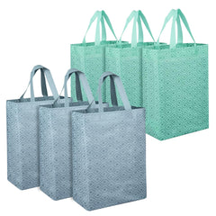 Heart Home Shopping Handbag | Grocery Handbag | Shopping Bag | Grocery Shopping Bag | Reusable Shopping Bags | Vegetable Bag | Eye-Print Carry Bag | Pack of 6 | Multicolor
