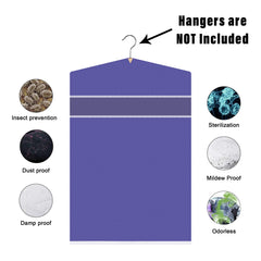 Heart Home Hanging Saree Cover | Non-Woven Plain Hanging Saree Bag | Clothes Saree Stoarge Organizer | Small Transparent View Hanging Saree Cover | Pack of 6 | Purple