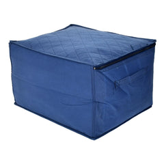 Heart Home Storage Bag | Zipper Closure Storage Bag | Clothes Organiser | Non-Woven Travel Storage Bag | Wardrobe Organizer with Transparent View | Pack of 2 | Blue