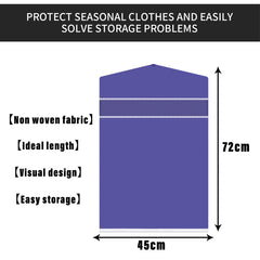 Heart Home Hanging Saree Cover | Non-Woven Plain Hanging Saree Bag | Clothes Saree Stoarge Organizer | Small Transparent View Hanging Saree Cover | Pack of 12 | Purple