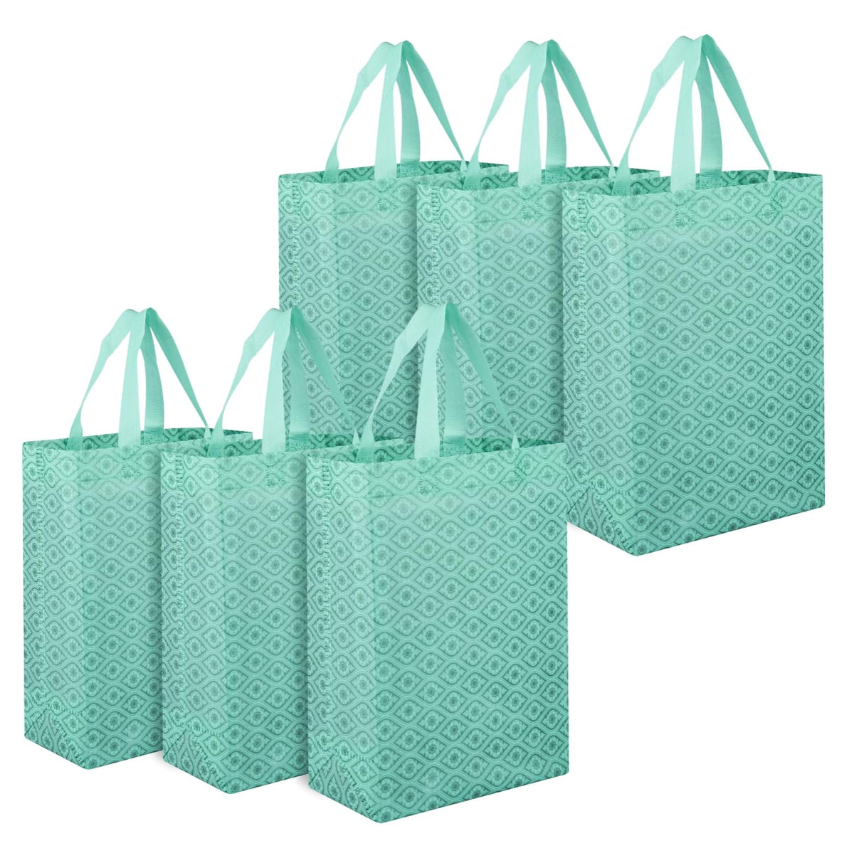 Heart Home Shopping Handbag | Grocery Handbag | Shopping Bag | Grocery Shopping Bag | Reusable Shopping Bags | Vegetable Bag | Eye-Print Carry Bag | Pack of 6 | Green