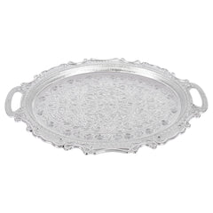 Heart Home Serving Tray | Serving Tray for Kitchen | Serving Tray for Guest | Serving Tray with Handles | Dining Table Tray | Serving Dish Tray | Serving Platter | Silver