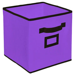 Kuber Industries Non Woven 2 Pieces Large Foldable Storage Organiser Cubes/Boxes (Coffee & Purple) - CTGTC35263