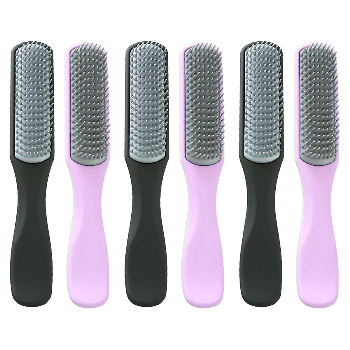 Kuber Industries Hair Brush | Flexible Bristles Brush | Hair Brush with Paddle | Straightens & Detangles Hair Brush | Suitable For All Hair Types | Small | Set of 6 | Black & Purple