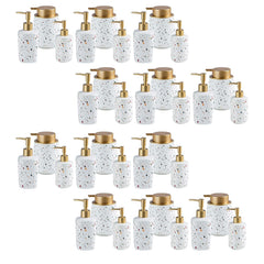 Kuber Industries Liquid Soap Dispenser Set | Handwash Soap Dispenser Set | Soap Dispenser Set for Wash Basin| Bathroom Dispenser Bottle | 12 Piece | Pack of 4 | ZX027WT | White