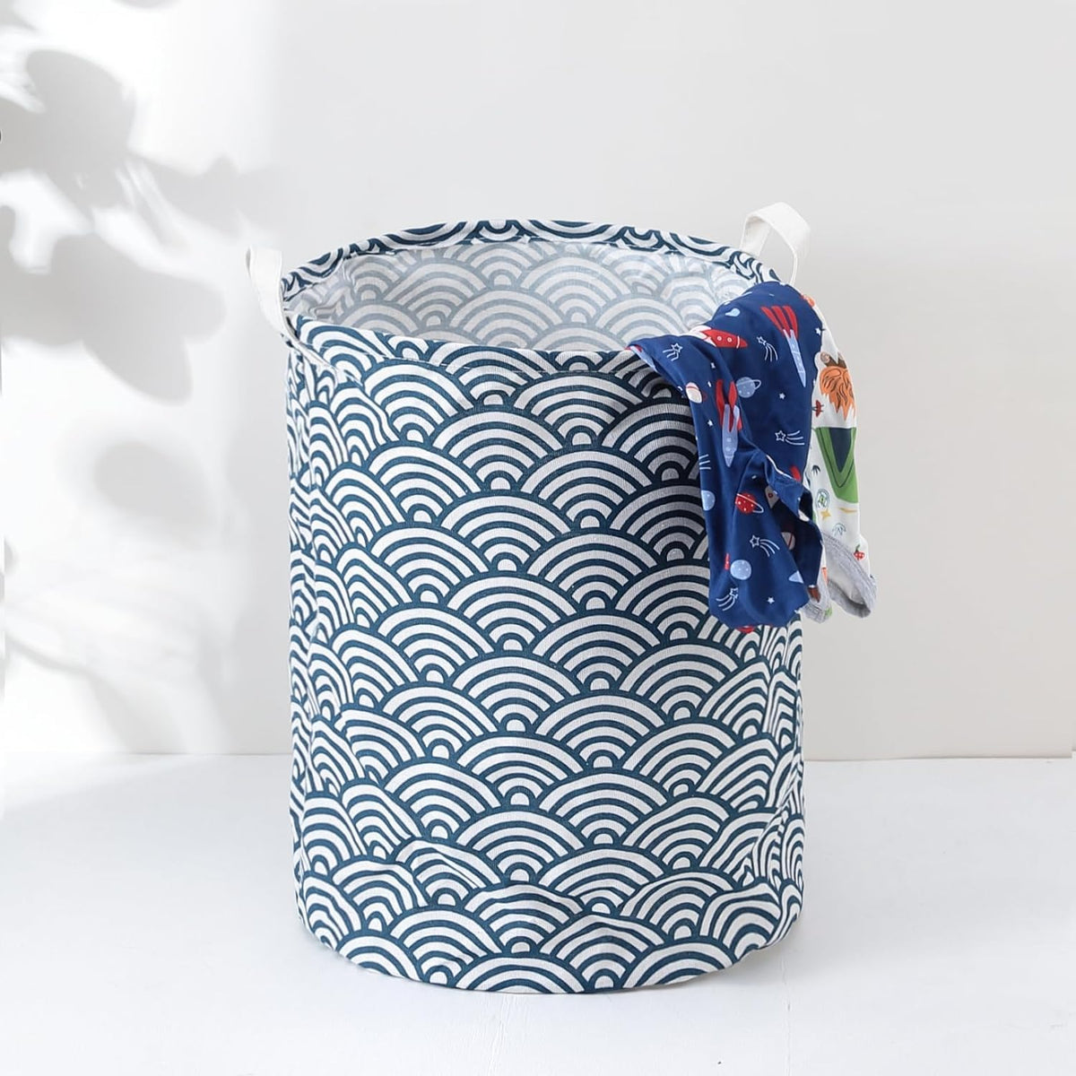 Kuber Industries Laundry Basket For Clothes|Foldable Laundry Hamper|Basket For Toys, Dirty clothes, Storage "45 LTR"-Pack of 6 (Blue)