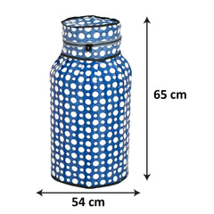 Heart Home Dot Printed Stain/Dust/Water Proof PVC Lpg Gas Cylinder Cover- Pack of 2 (Blue & White)-HS43HEARTH25624