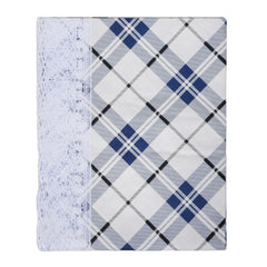 Kuber Industries Dining Table Cover | PVC Table Cloth Cover | 6-Seater Table Cloth | Table Protector Cover | Table Cover for Dining Table | Blue Check Table Cover | 60x90 Inch | DTC | White