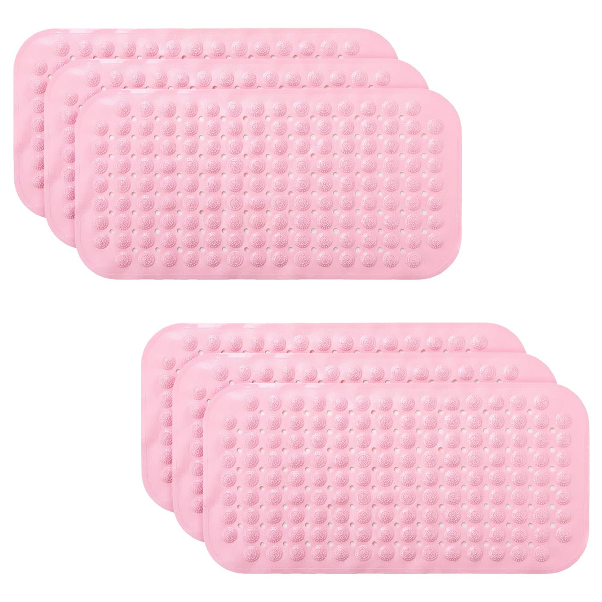 Kuber Industries Bath Mat | PVC Bathroom Mat | Shower Bath Mat | Floor Tub Mat | Bathroom Mud Mat | Anti-Skid Shower Bathroom Mat | M-YSD-35C |Pack of 6| Pink