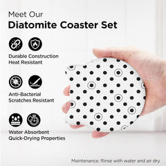 Kuber Industries 18 Pcs Anti-Skid Tea Coaster with Holder - Silicone Round Tea Cup & Water Glass Cover Top Lid for Teapoy - Navy Blue&White
