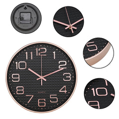 Homestic Wall Clock | Fancy Watch Wall Clocks | Office Wall Clock | Clock for Living Room | Clock for Bedroom | Clock for Hall | Machinery-Quartz | 12 Inch | L-Black Rose Gold