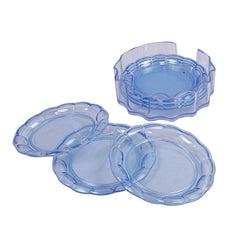 Kuber Industries 6 Pieces Tea Coaster with Stand (Blue) - CTKTC024987