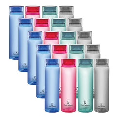 Kuber Industries BPA Free Plastic Water Bottles | Breakproof, Leakproof, Food Grade PET Bottles | Water Bottle for Kids & Adults | Plastic Bottle Set of 4 |Assorted (Pack of 5)