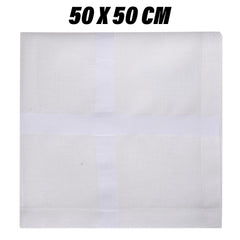 Kuber Industries Handkerchief | Premium Cotton Fabric | Handkerchief for Men | Handkerchief for Boys | Men's Handkerchief Set | Plain Self Dot | 24000 | Pack of 6 | White