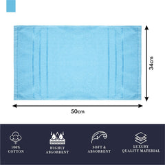 Kuber Industries Face Towel | Towels for Facewash | Towels for Gym | Facewash for Travel | Towels for Daily use | Workout Hand Towel | Lining Design | 14x21 Inch | Pack of 2 | Blue