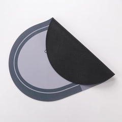 Homestic Bath Mat | PVC Bathroom Mat | Shower Bath Mat | Floor Tub Mat | Diatom Mud Oval Mat | Anti-Skid Shower Bathroom Mat | CF-220804 | Gray