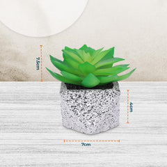 Kuber Industries Artificial Plants for Home Décor|Natural Looking Indoor Fake Plants with Pot|Artificial Flowers for Decoration-Pack of 5 (Green)
