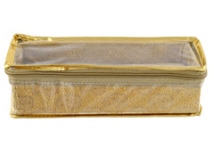 Kuber Industries Carry Design Brocade Hardboard One Rod Bangle Box (Gold) -CTKTC38738