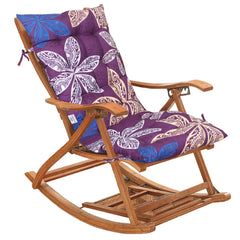 Heart Home Long Chair pad | Glance Cotton Long Seat Cushion | Rocking Chair Cushions | Chair Back Rest Pillow | Flower Chair pad for Meditation | Living Room | Purple