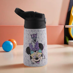 Kuber Industries 350 ml Insulated Kids Water Bottle | Mini Yay Kids Water Bottle | Stainless Steel Water Bottle | Water Bottle with Push-Button Flip Lid | Bottle For School | Purple | Pack of 5